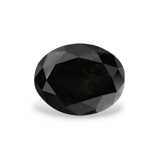 2.26 Carat Natural Black Oval Diamond GIA