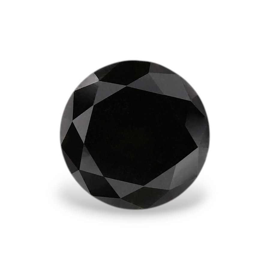 1.36 Carat Natural Black Round Diamond GIA