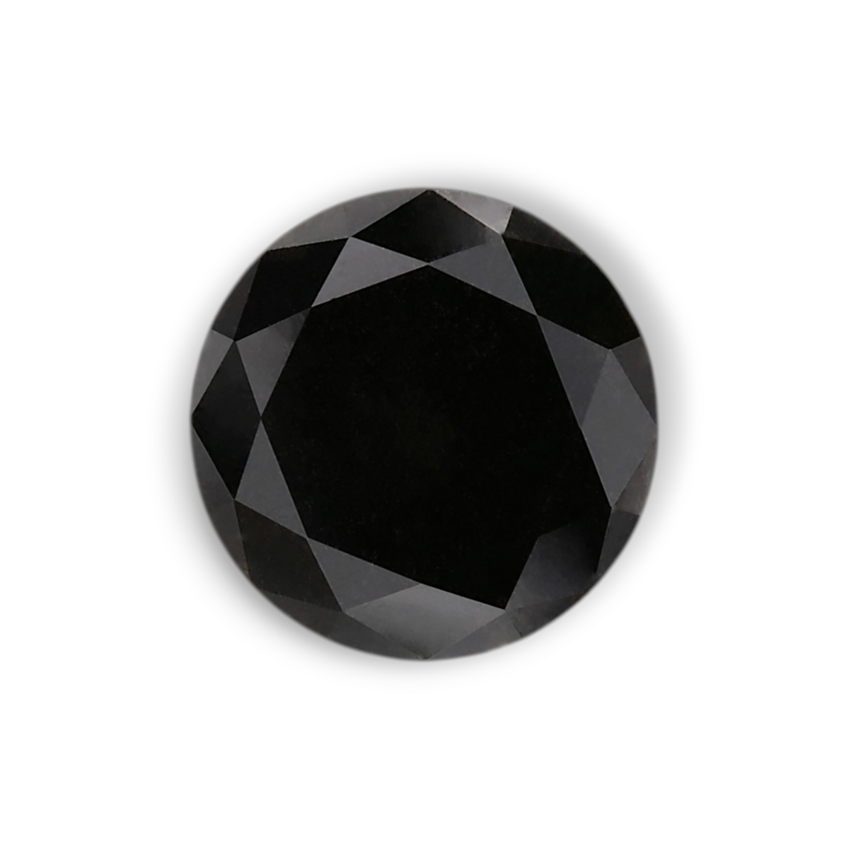 1.36 Carat Natural Black Round Diamond GIA
