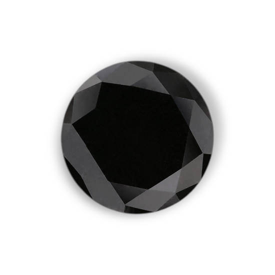 1.43 Carat Natural Black Round Diamond GIA