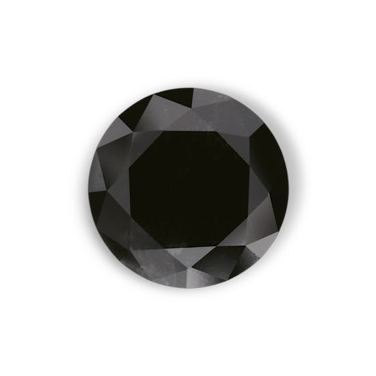 1.95 Carat Natural Black Round Diamond GIA