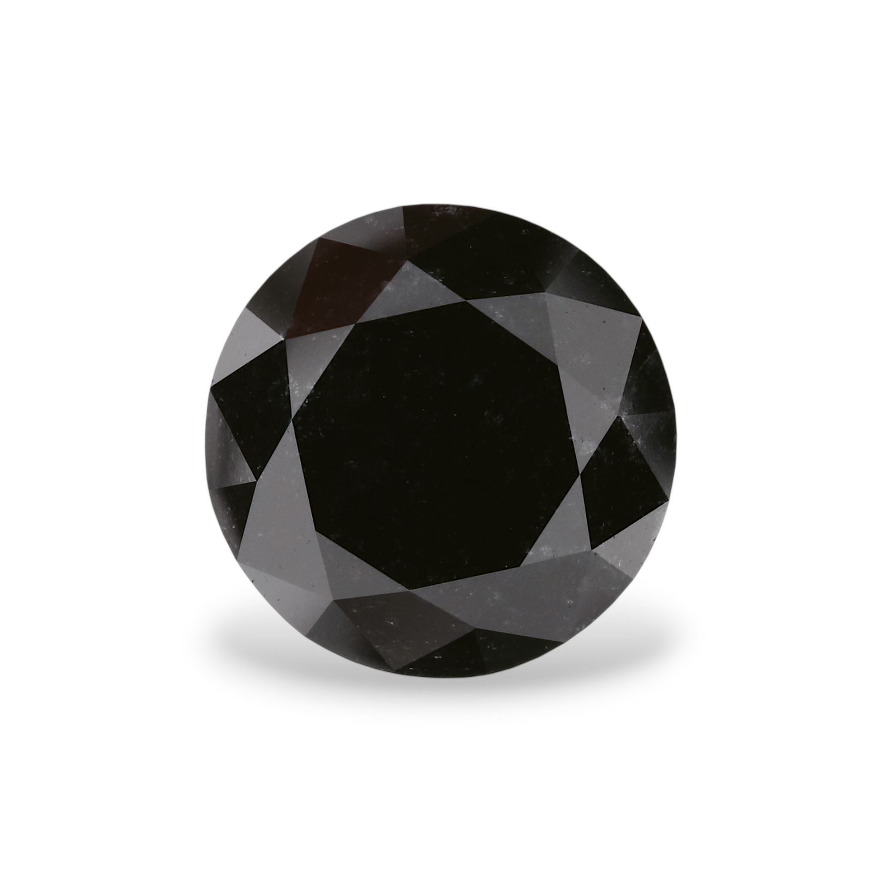 3.83 Carat Natural Black Round Diamond GIA