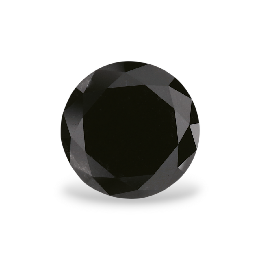 1.82 Carat Natural Black Round Diamond GIA