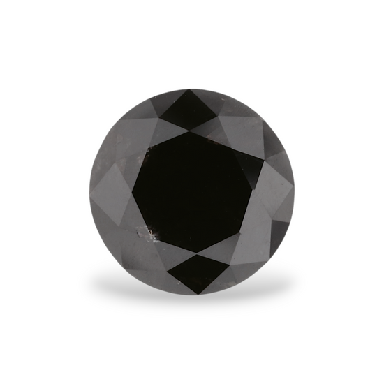 2.28 Carat Natural Black Round Diamond GIA