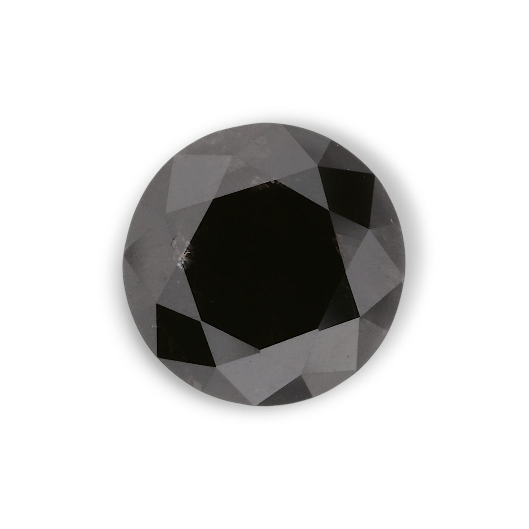 2.28 Carat Natural Black Round Diamond GIA