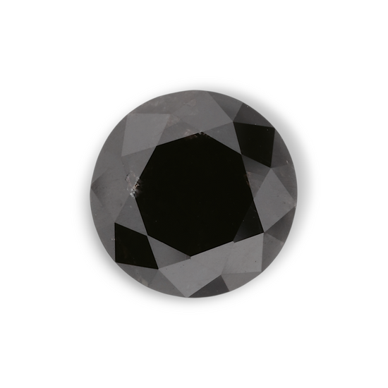 2.28 Carat Natural Black Round Diamond GIA