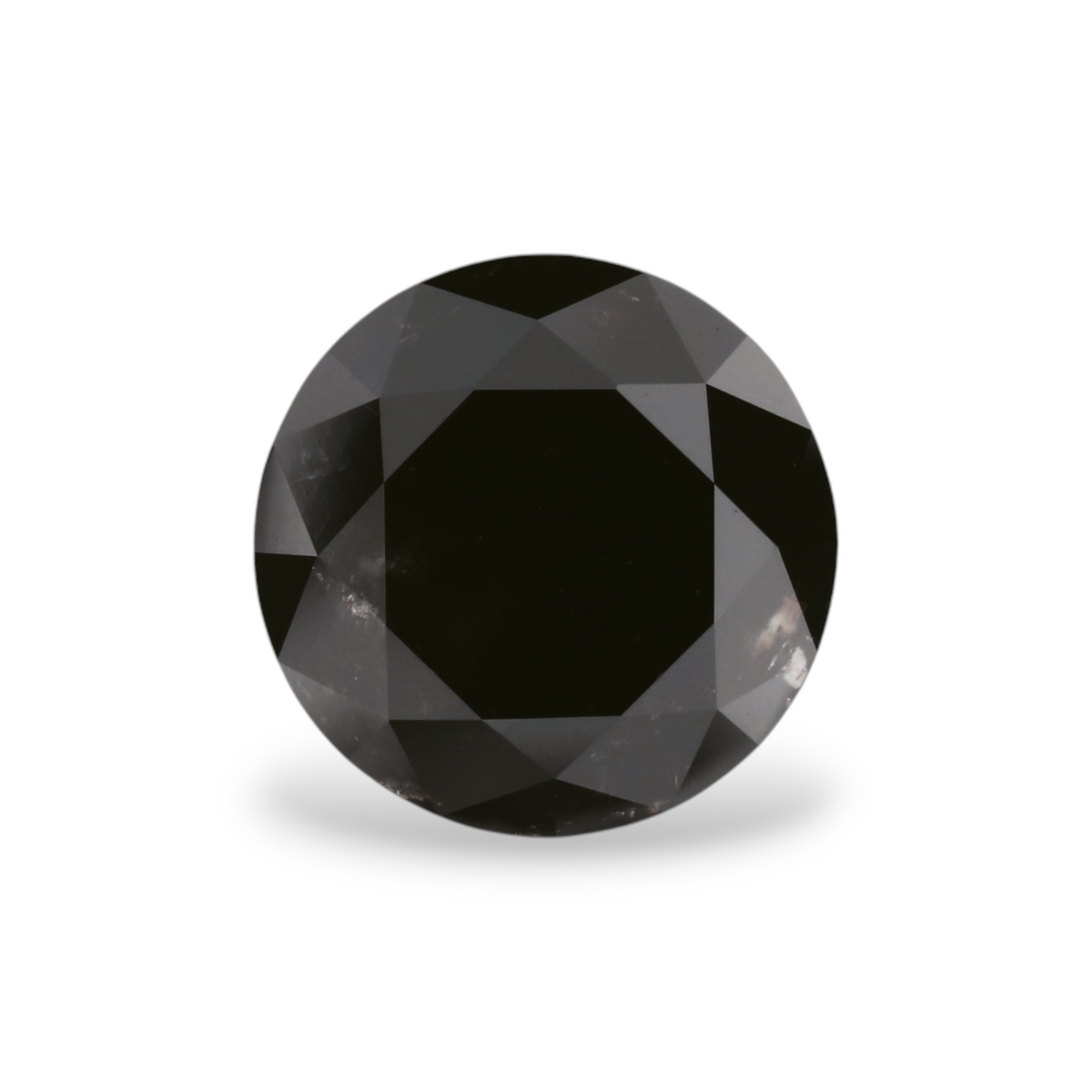 2.34 Carat Natural Black Round Diamond GIA