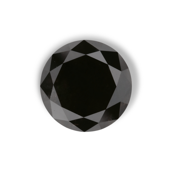 2,53 Karat Natürlicher schwarzer runder Diamant GIA