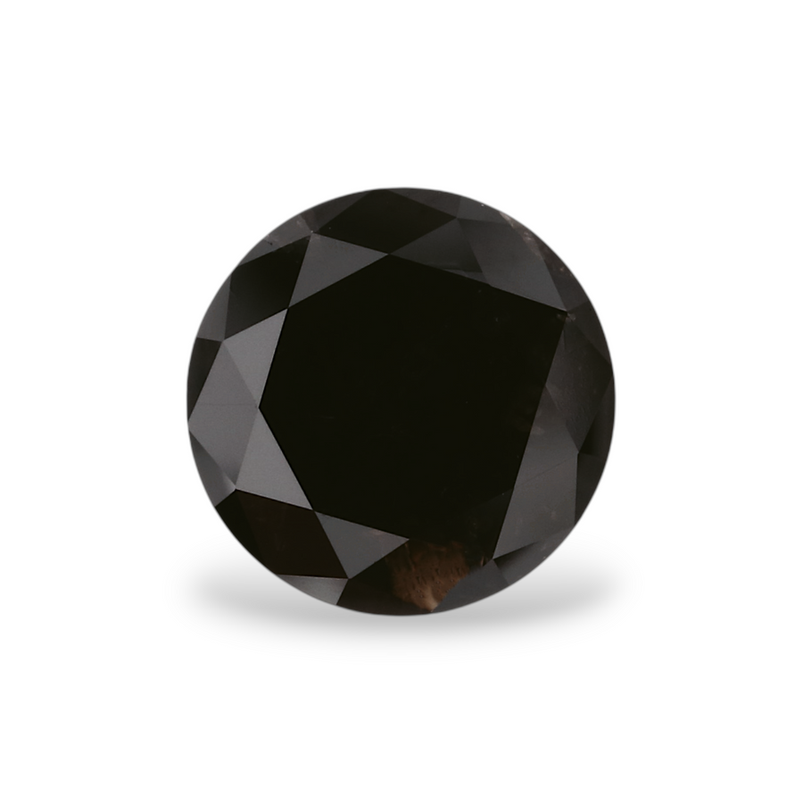 1.79 Carat Natural Black Round Diamond GIA