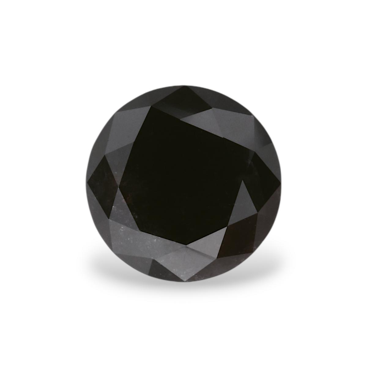 1.56 Carat Natural Black Round Diamond GIA