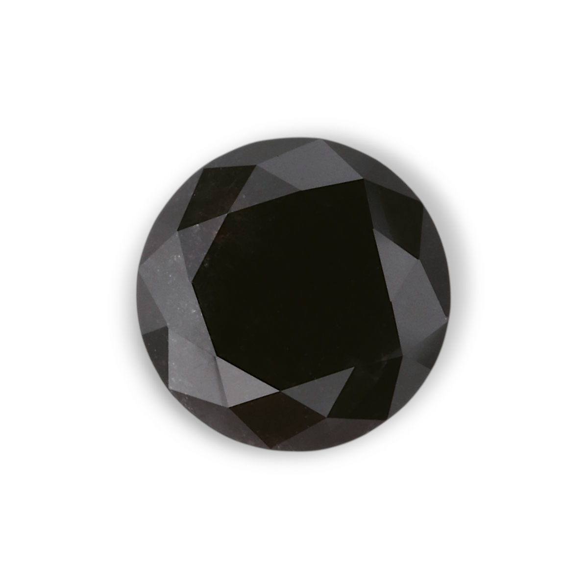 1.56 Carat Natural Black Round Diamond GIA