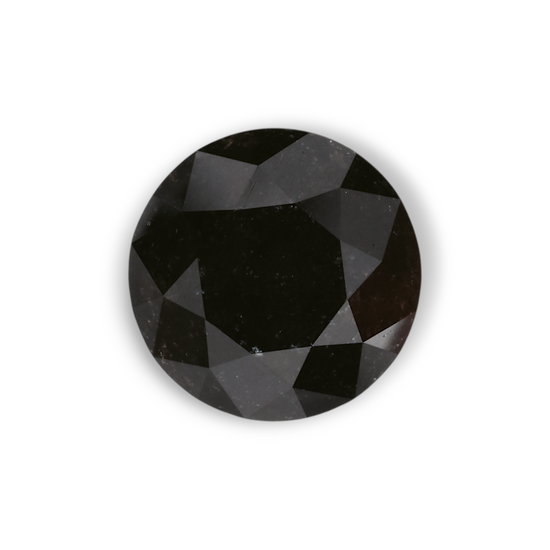 1.69 Carat Natural Black Round Diamond GIA