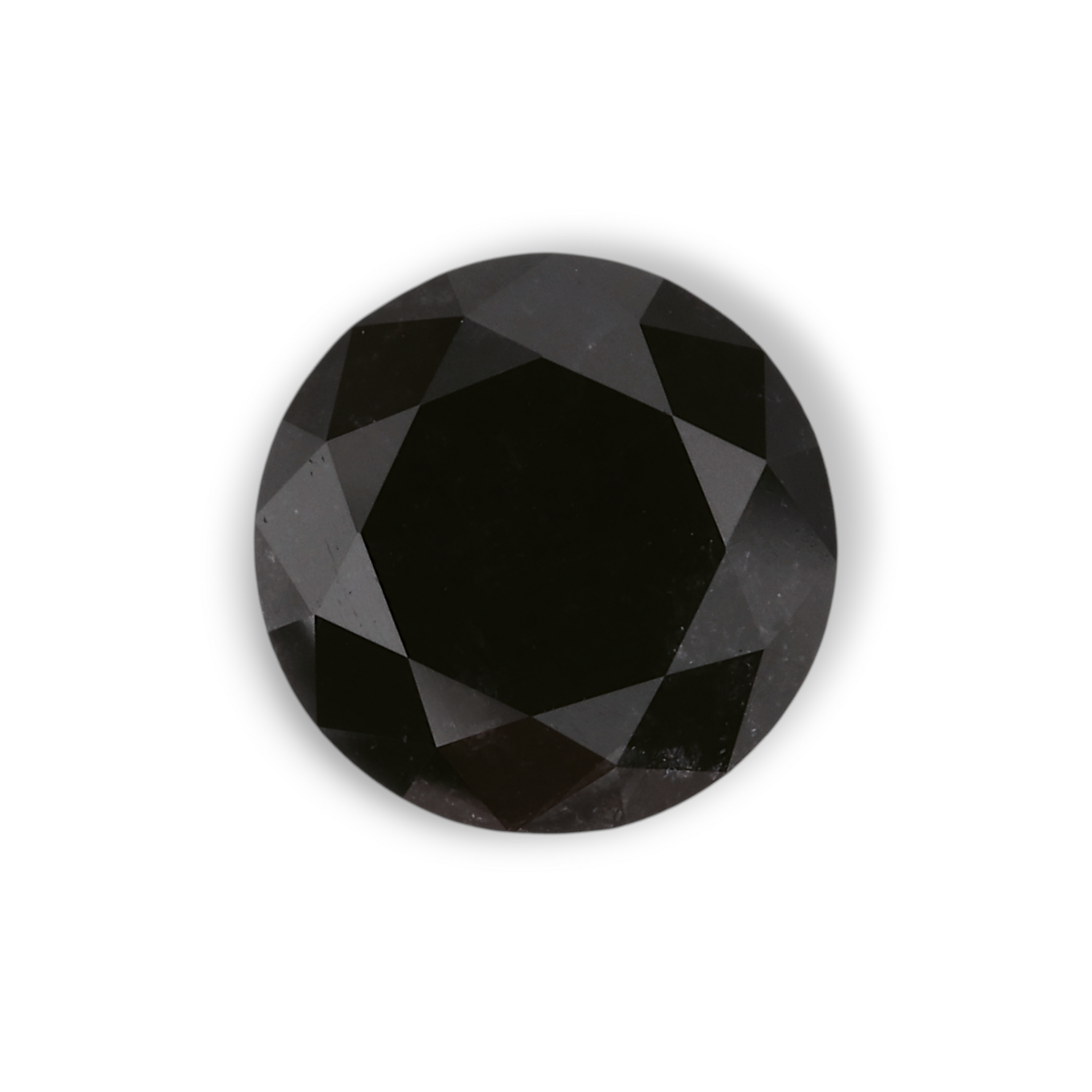 1.79 Carat Natural Black Round Diamond GIA