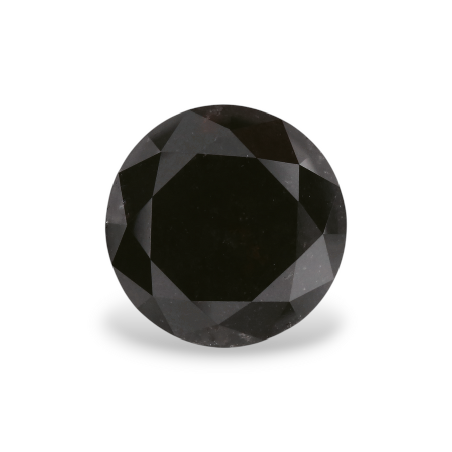1.85 Carat Natural Black Round Diamond GIA
