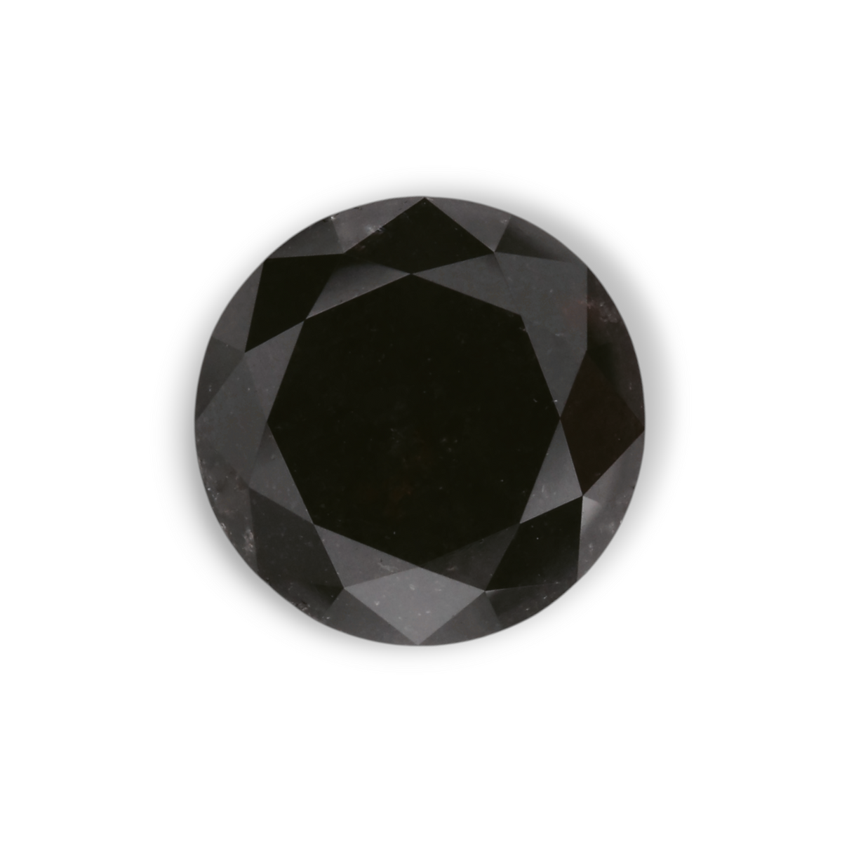 1.85 Carat Natural Black Round Diamond GIA