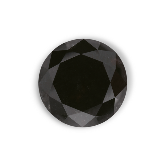 1.85 Carat Natural Black Round Diamond GIA