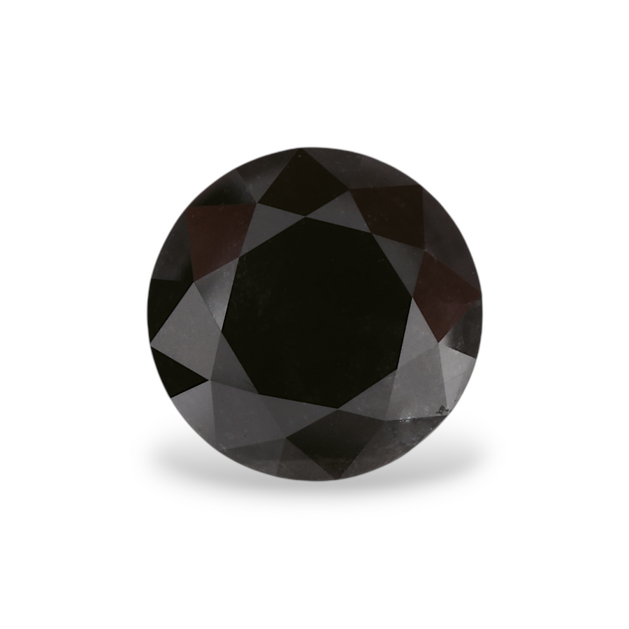 2.05 Carat Natural Black Round Diamond GIA