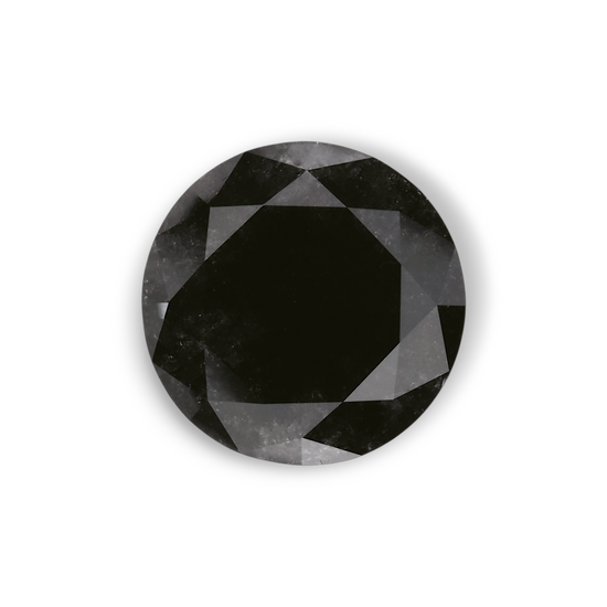 2.38 Carat Natural Black Round Diamond GIA
