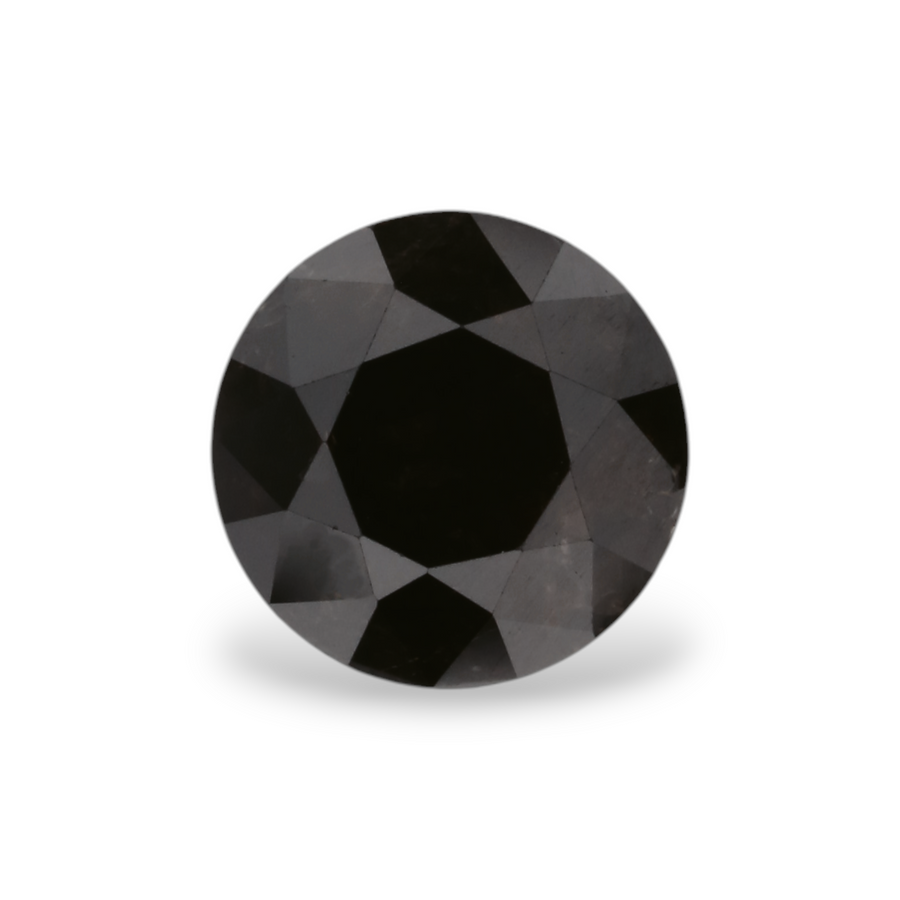 1.18 Carat Natural Black Round Diamond GIA