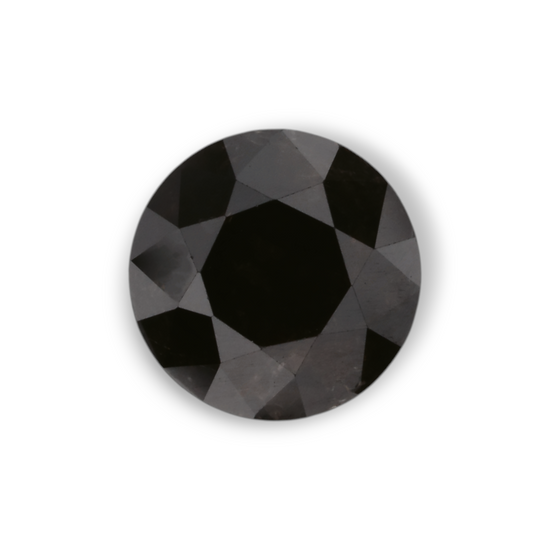 1.18 Carat Natural Black Round Diamond GIA