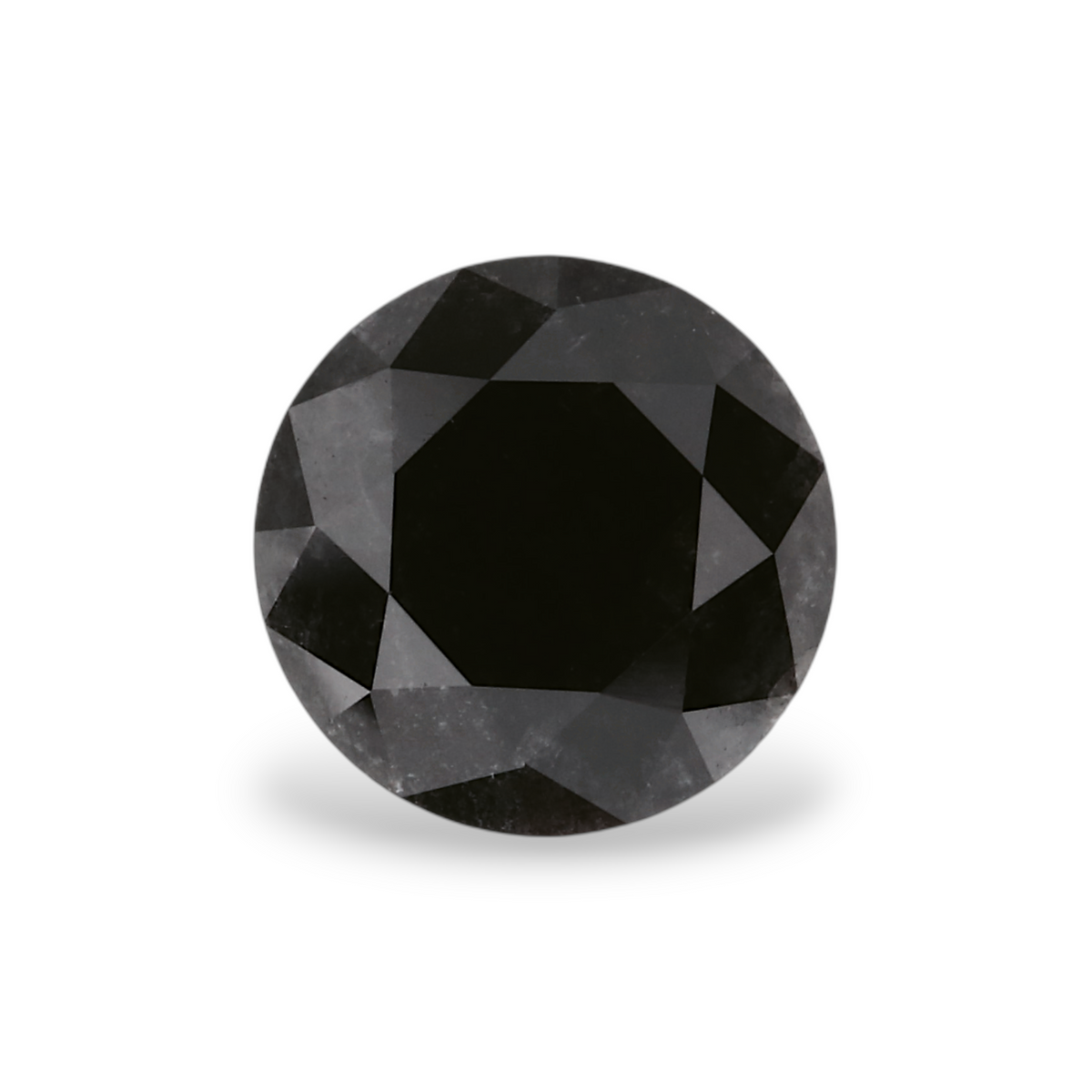 1.58 Carat Natural Black Round Diamond GIA