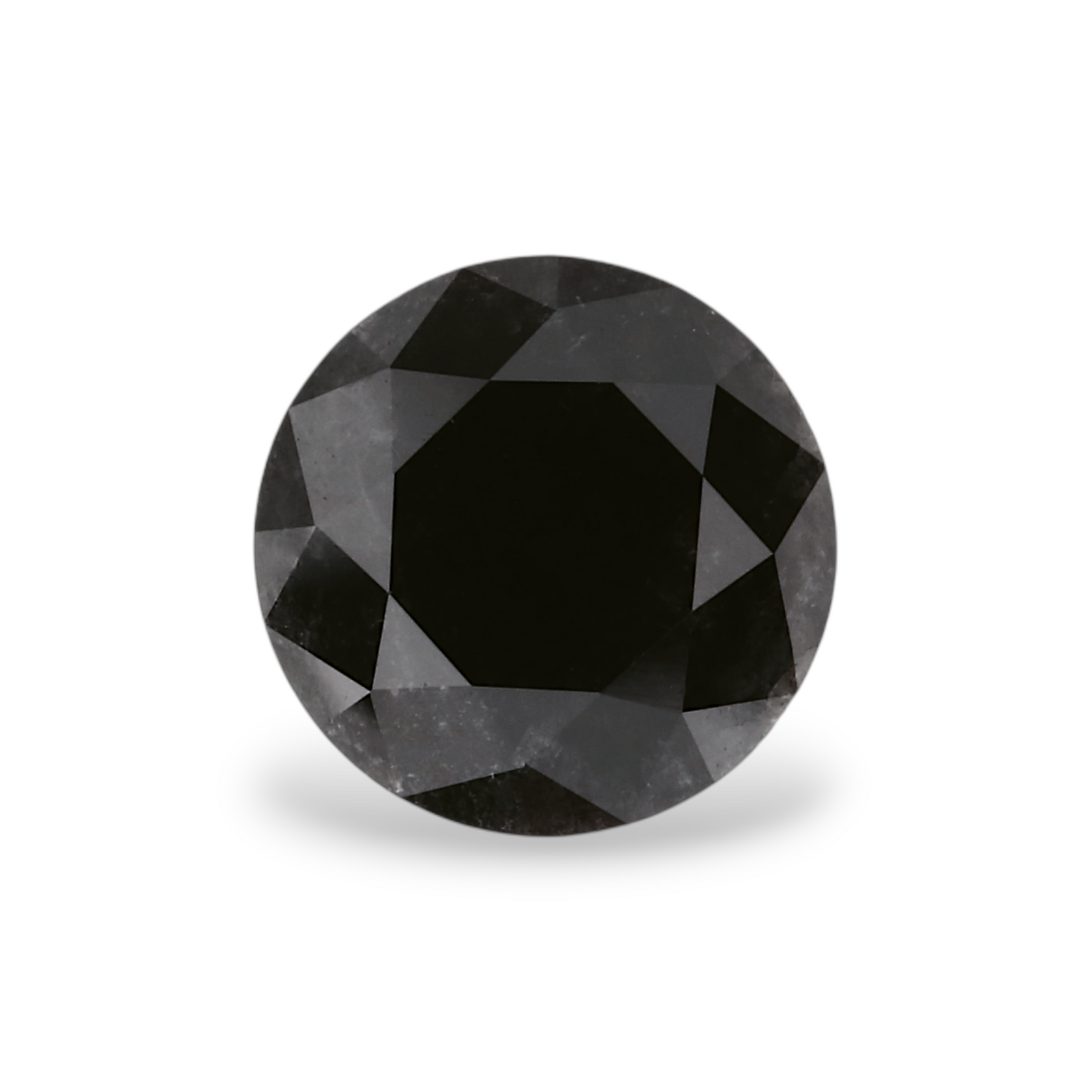 1.58 Carat Natural Black Round Diamond GIA