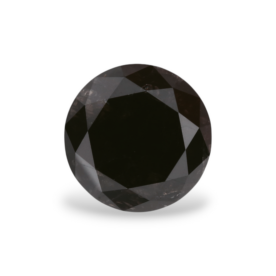 ماسة سوداء طبيعية مستديرة بوزن 1.7 قيراط، مع شهادة GIA