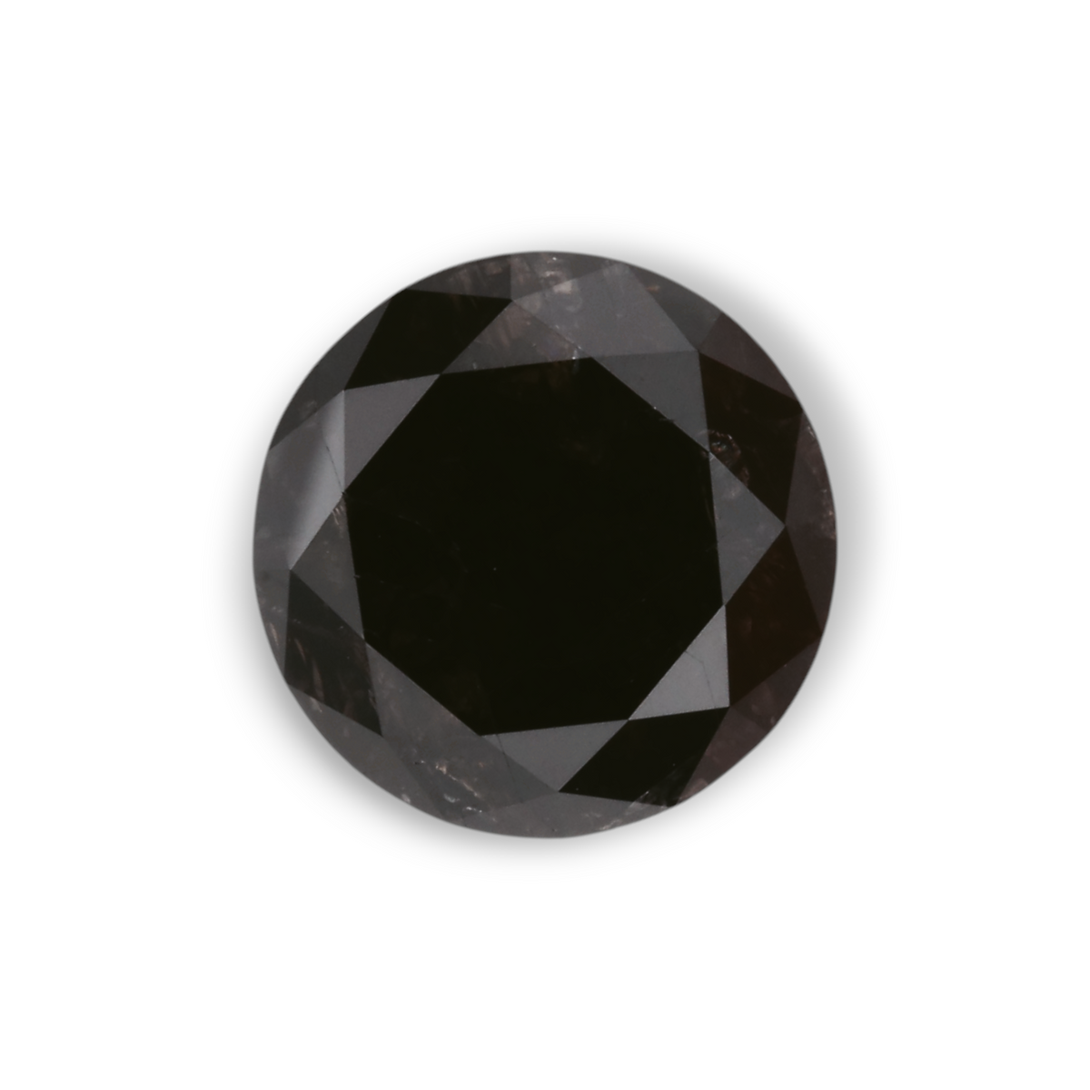 1.7 Carat Natural Black Round Diamond GIA