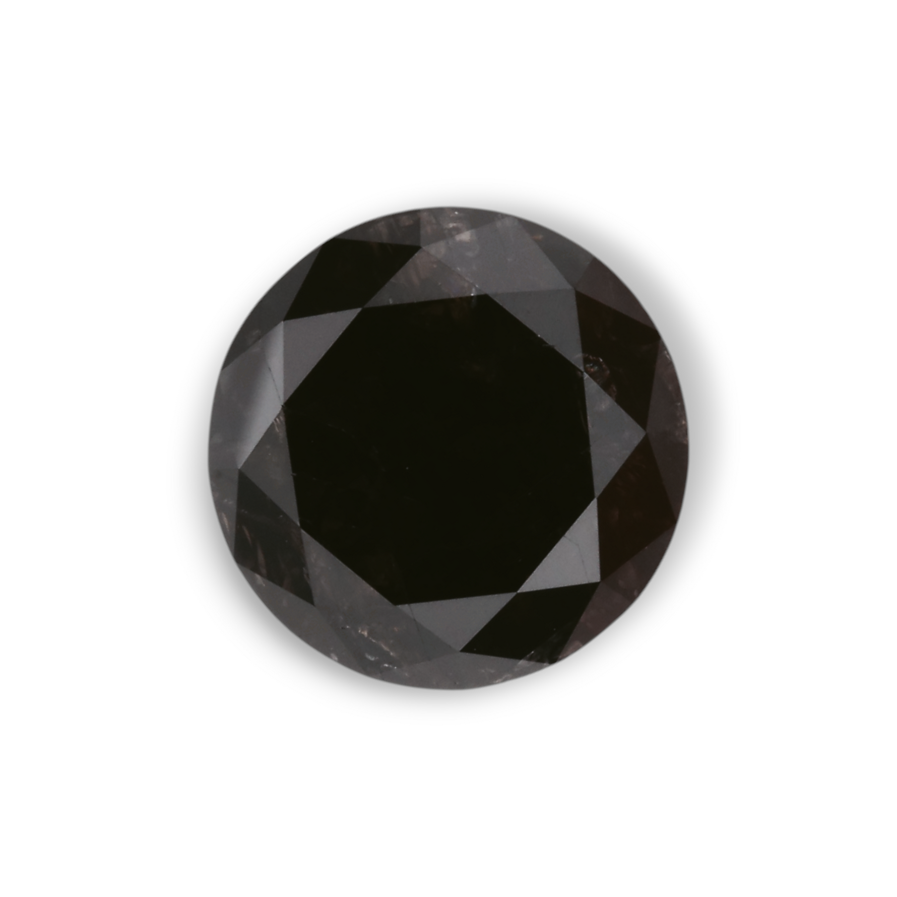 1.7 Carat Natural Black Round Diamond GIA