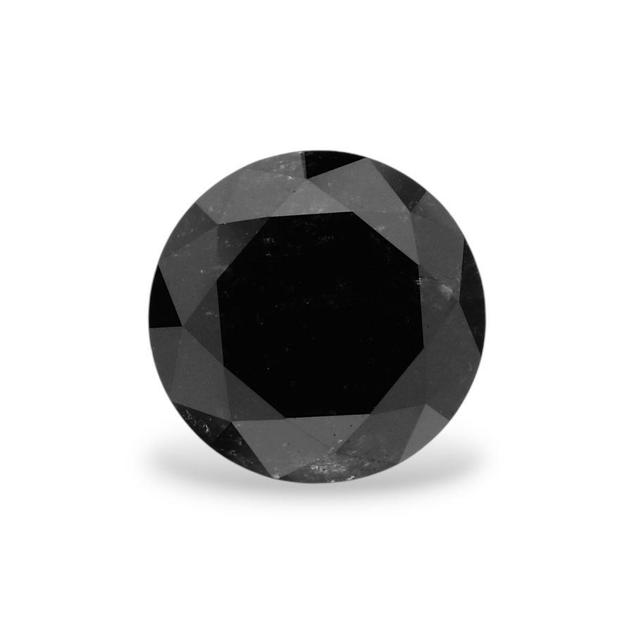 1.4 Carat Natural Black Round Diamond GIA