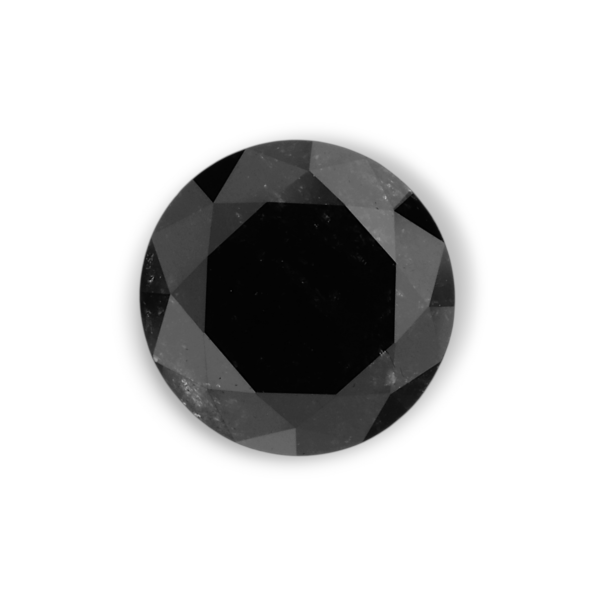1.4 Carat Natural Black Round Diamond GIA