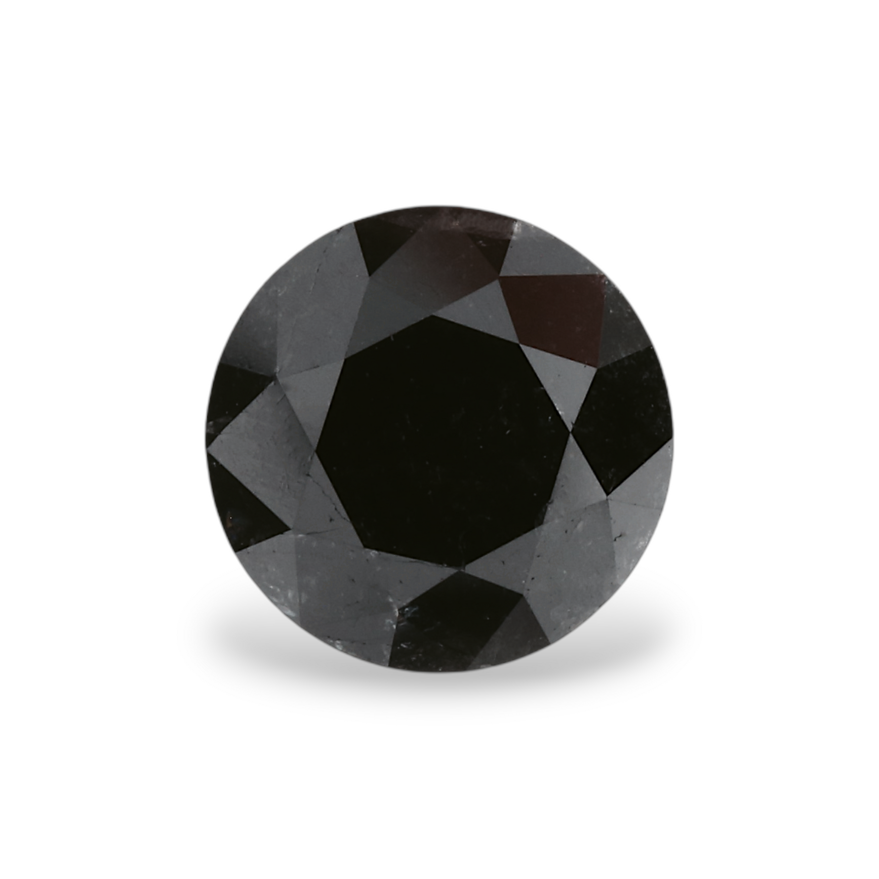1.42 Carat Natural Black Round Diamond GIA