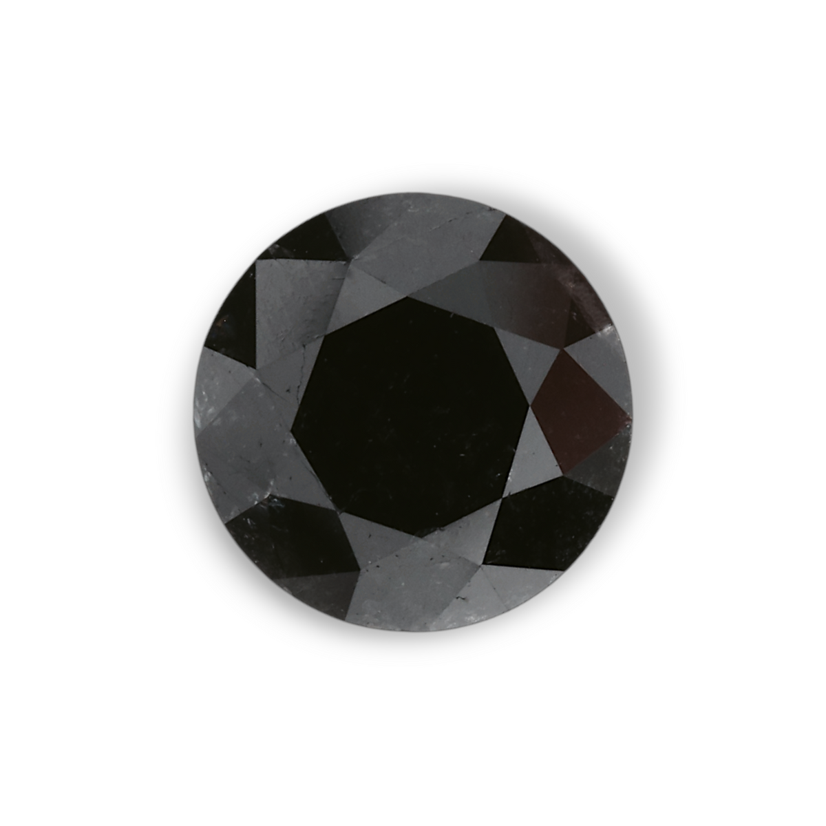 1.42 Carat Natural Black Round Diamond GIA