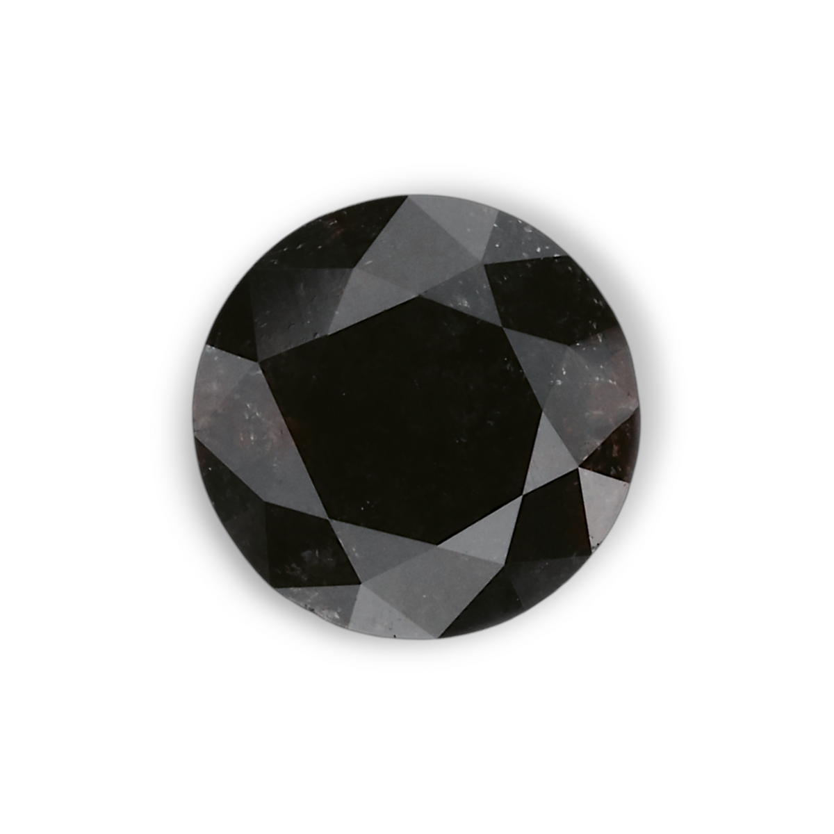 1.41 Carat Natural Black Round Diamond GIA
