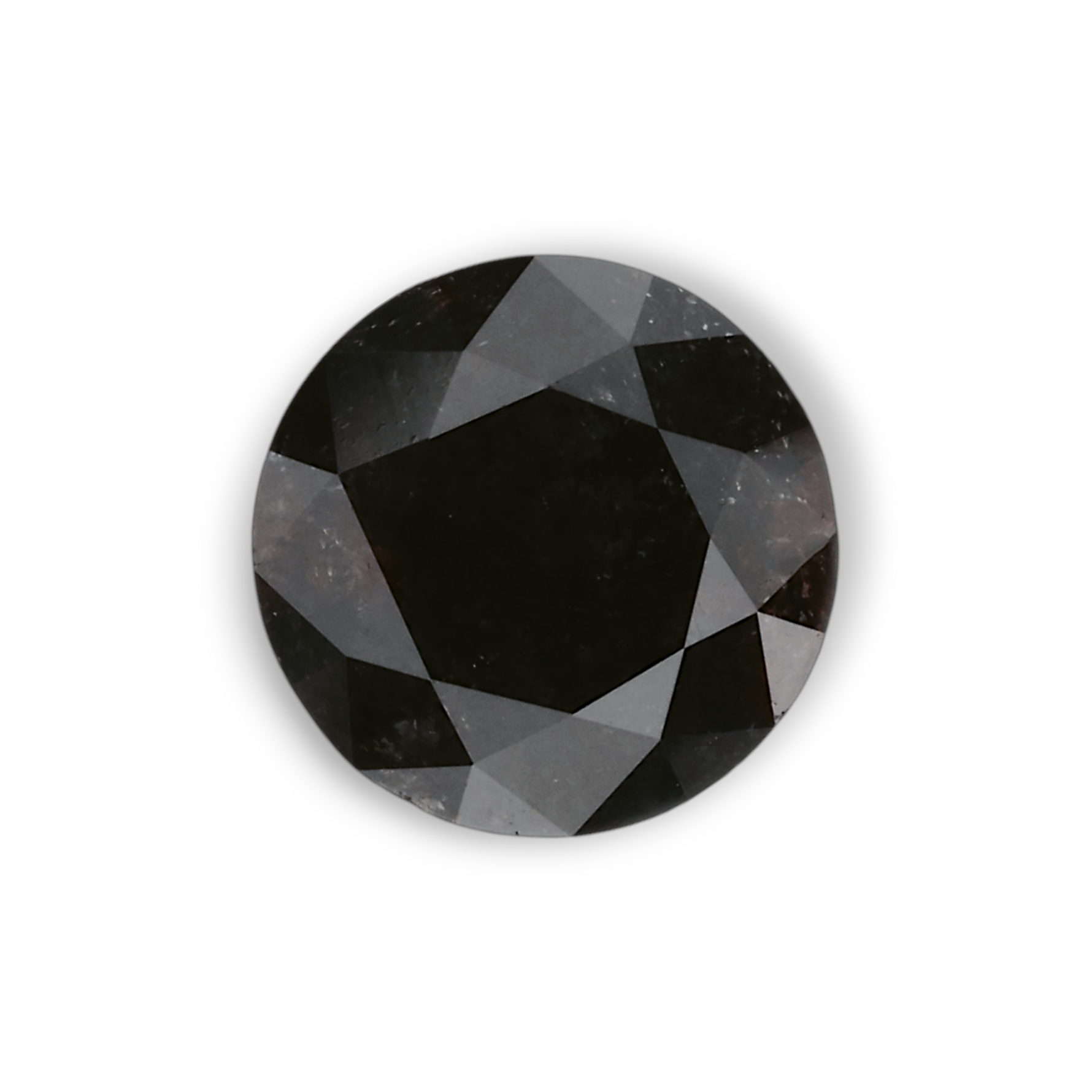 1.41 Carat Natural Black Round Diamond GIA