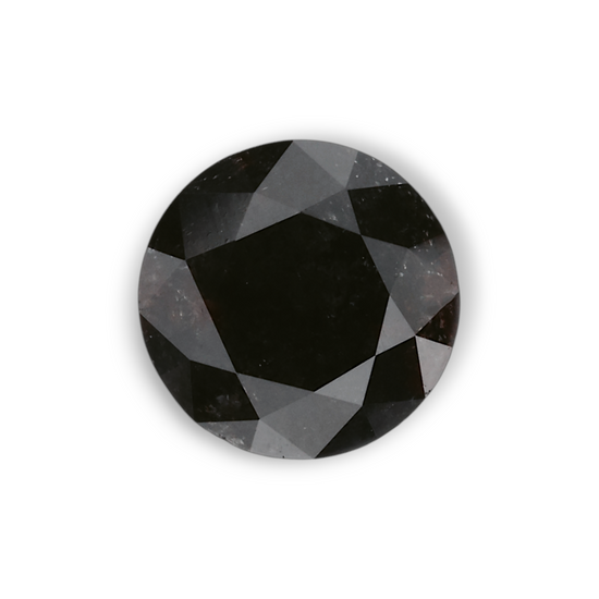 1.41 Carat Natural Black Round Diamond GIA