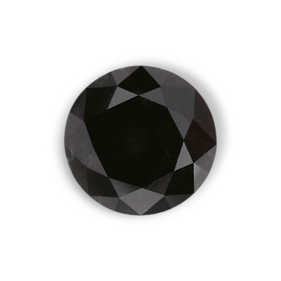 0.98 Carat Natural Black Round Diamond GIA