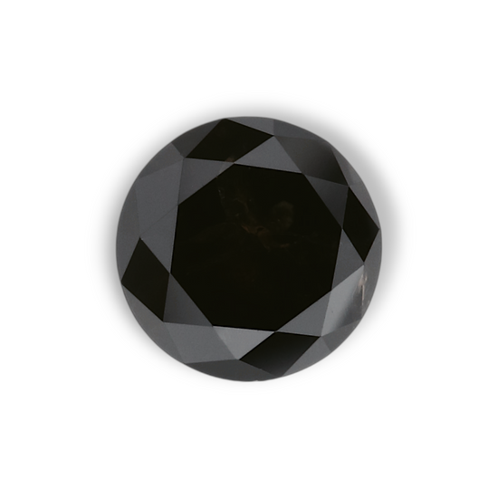 1.14 Carat Natural Black Round Diamond GIA