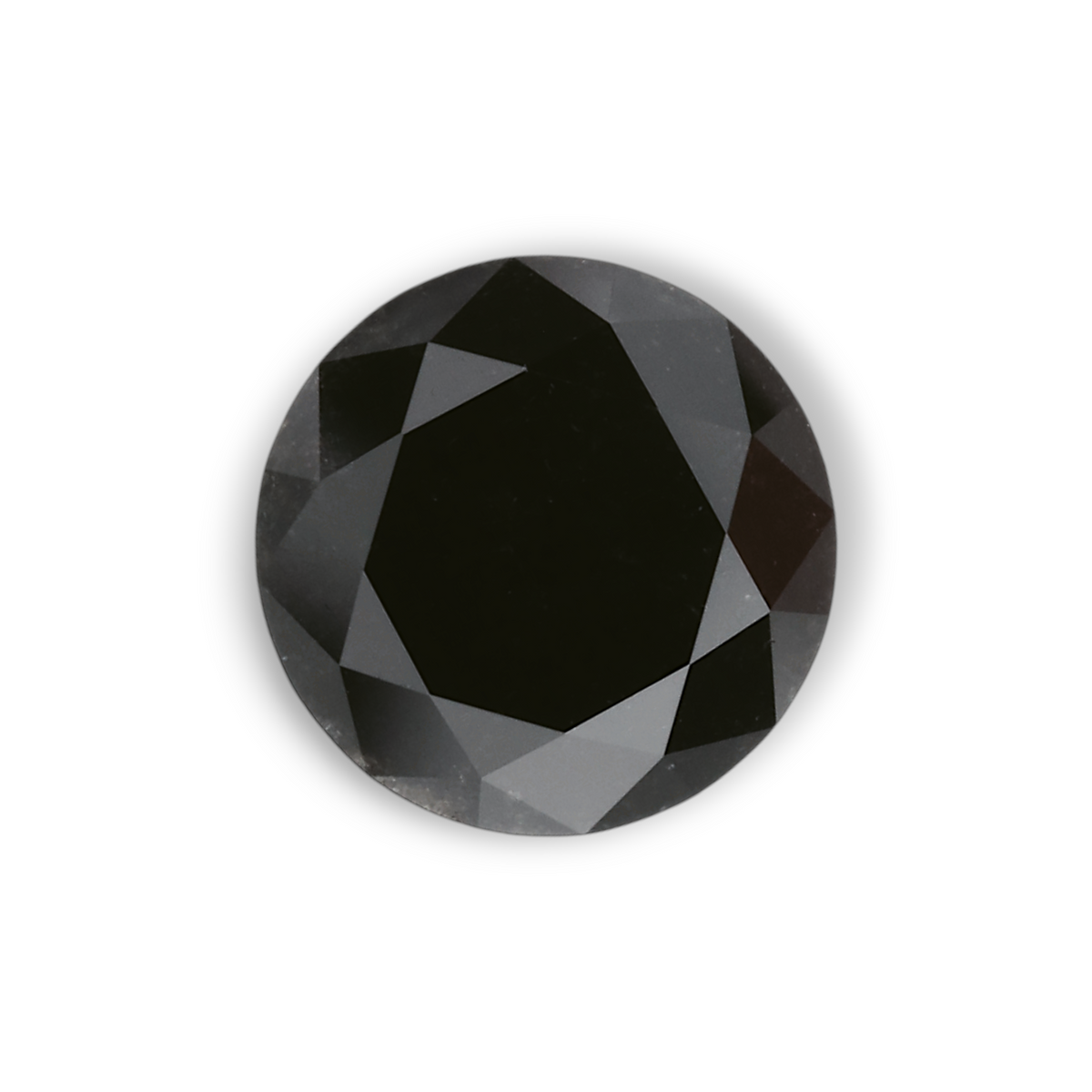 1.23 Carat Natural Black Round Diamond GIA