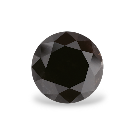 1.57 Carat Natural Black Round Diamond GIA