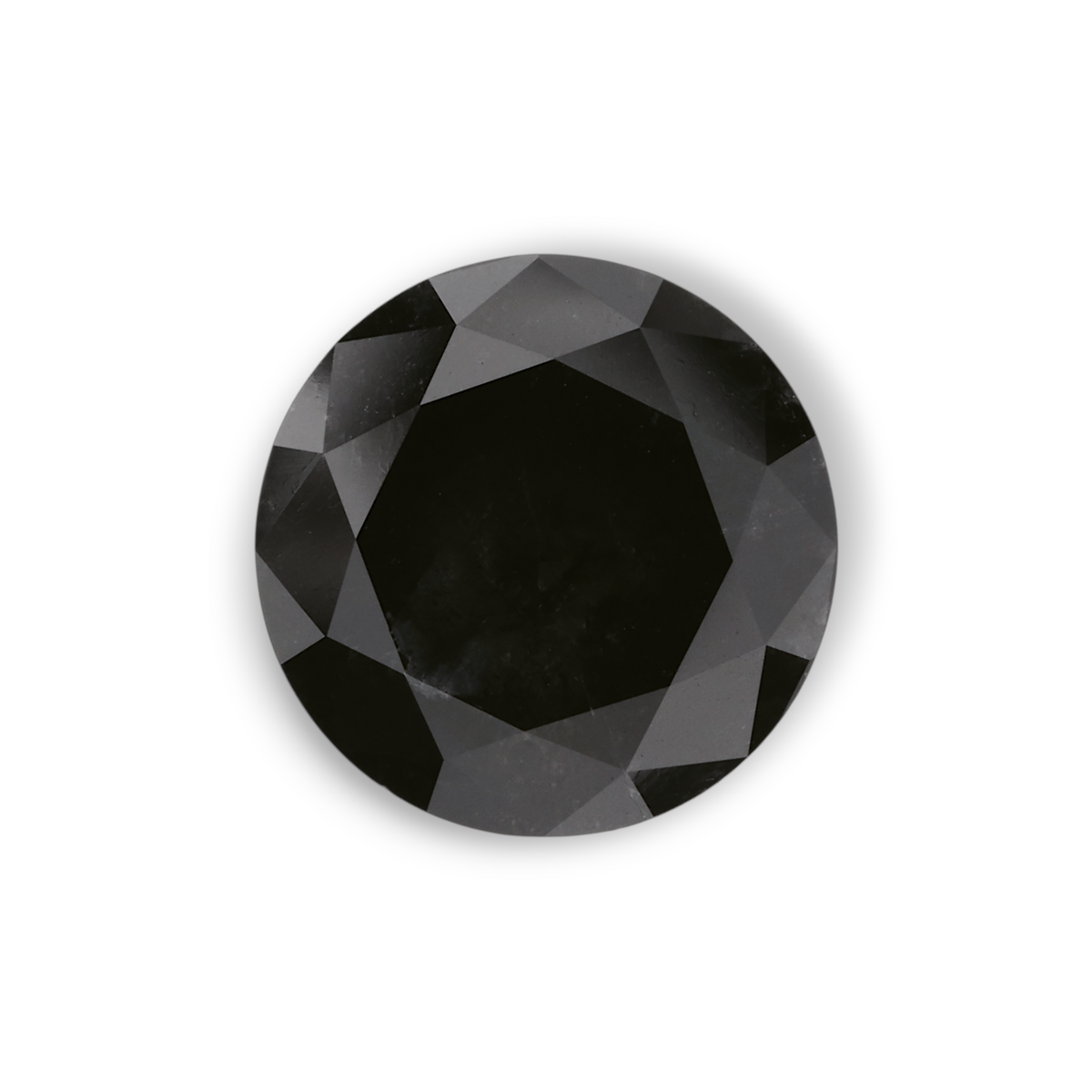 3.63 Carat Natural Black Round Diamond GIA