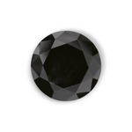 3.63 Carat Natural Black Round Diamond GIA