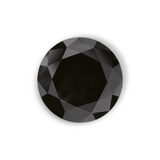3.63 Carat Natural Black Round Diamond GIA