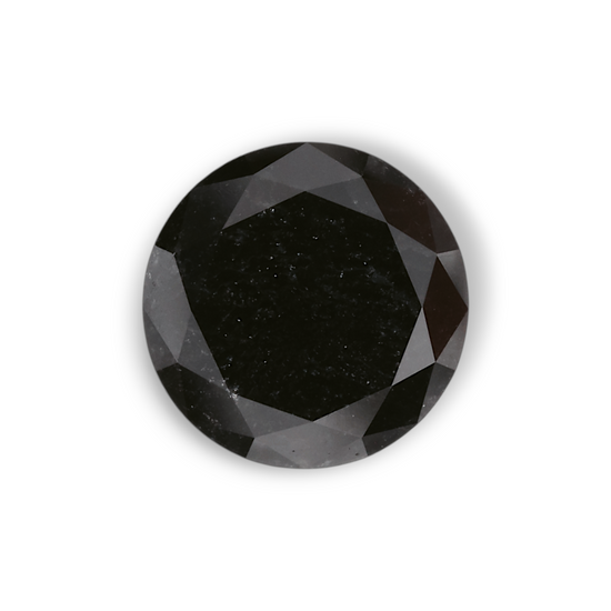 1.21 Carat Natural Black Round Diamond GIA