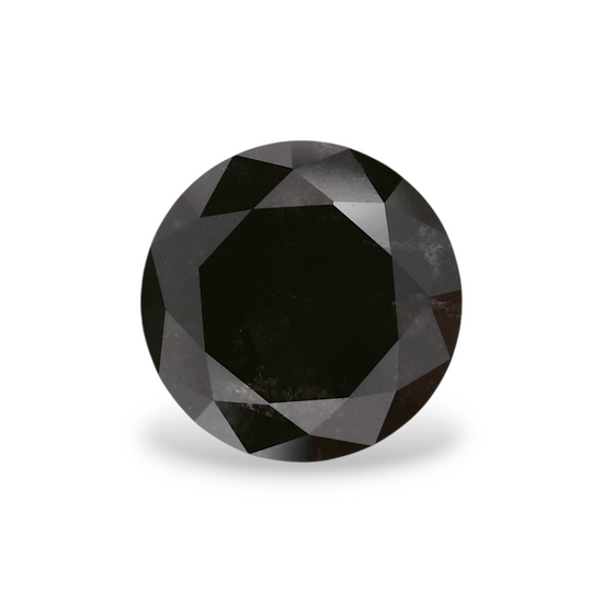 ماسة سوداء طبيعية مستديرة بوزن 2.46 قيراط، مع شهادة GIA