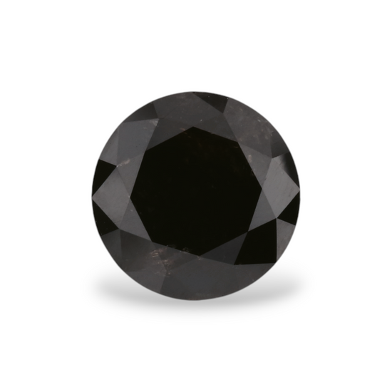 0.87 Carat Natural Black Round Diamond GIA