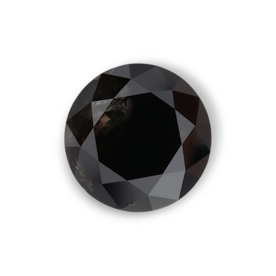 1.07 Carat Natural Black Round Diamond GIA