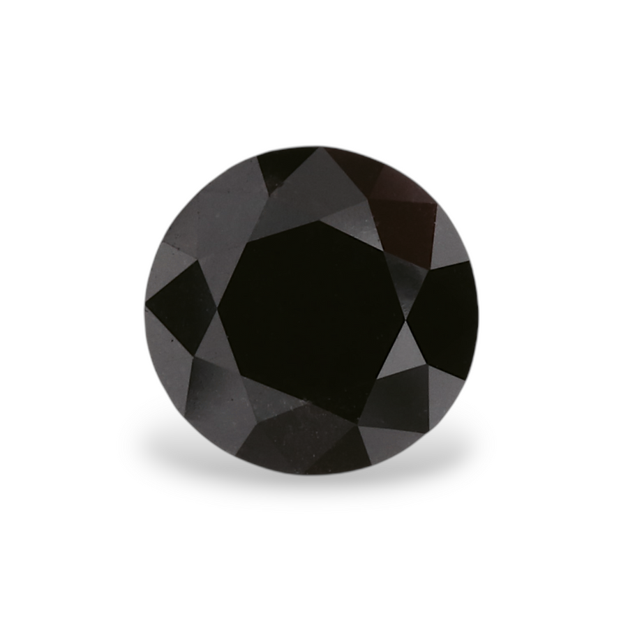 1.08 Carat Natural Black Round Diamond GIA