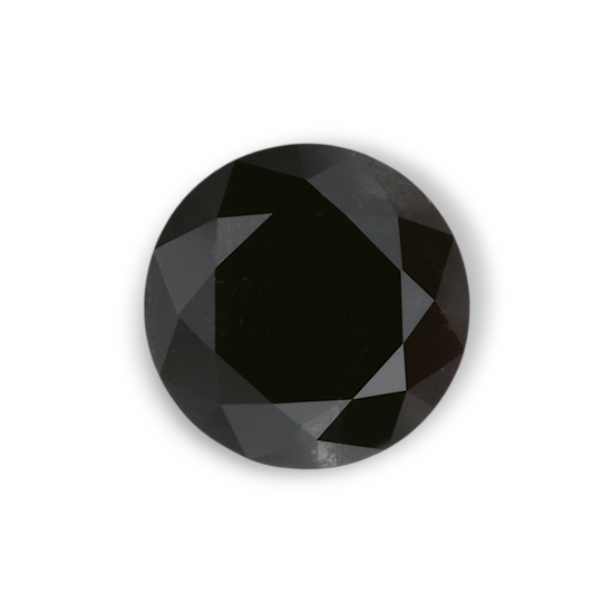 1.15 Carat Natural Black Round Diamond GIA