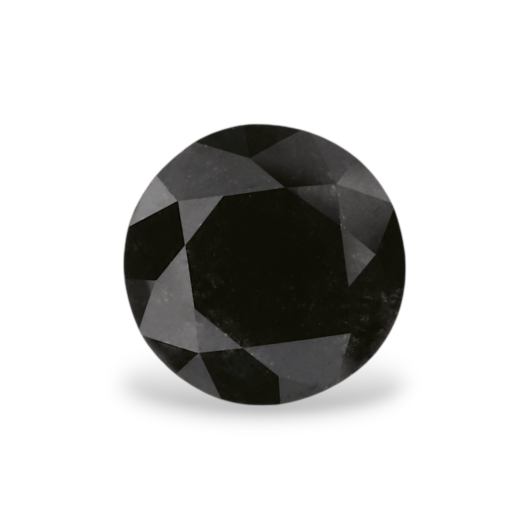 1.64 Carat Natural Black Round Diamond GIA